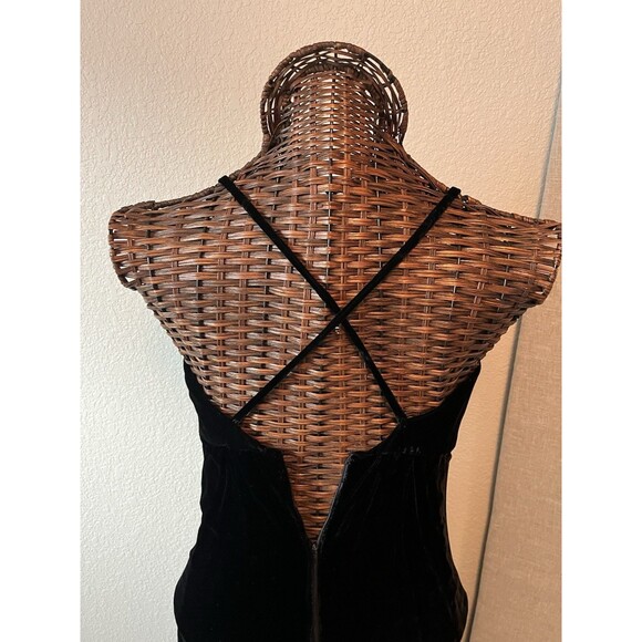 Vintage Velvet cross back Maxi Dress Babydoll fairy grunge vamp whimsigoth XS - Picture 14 of 14